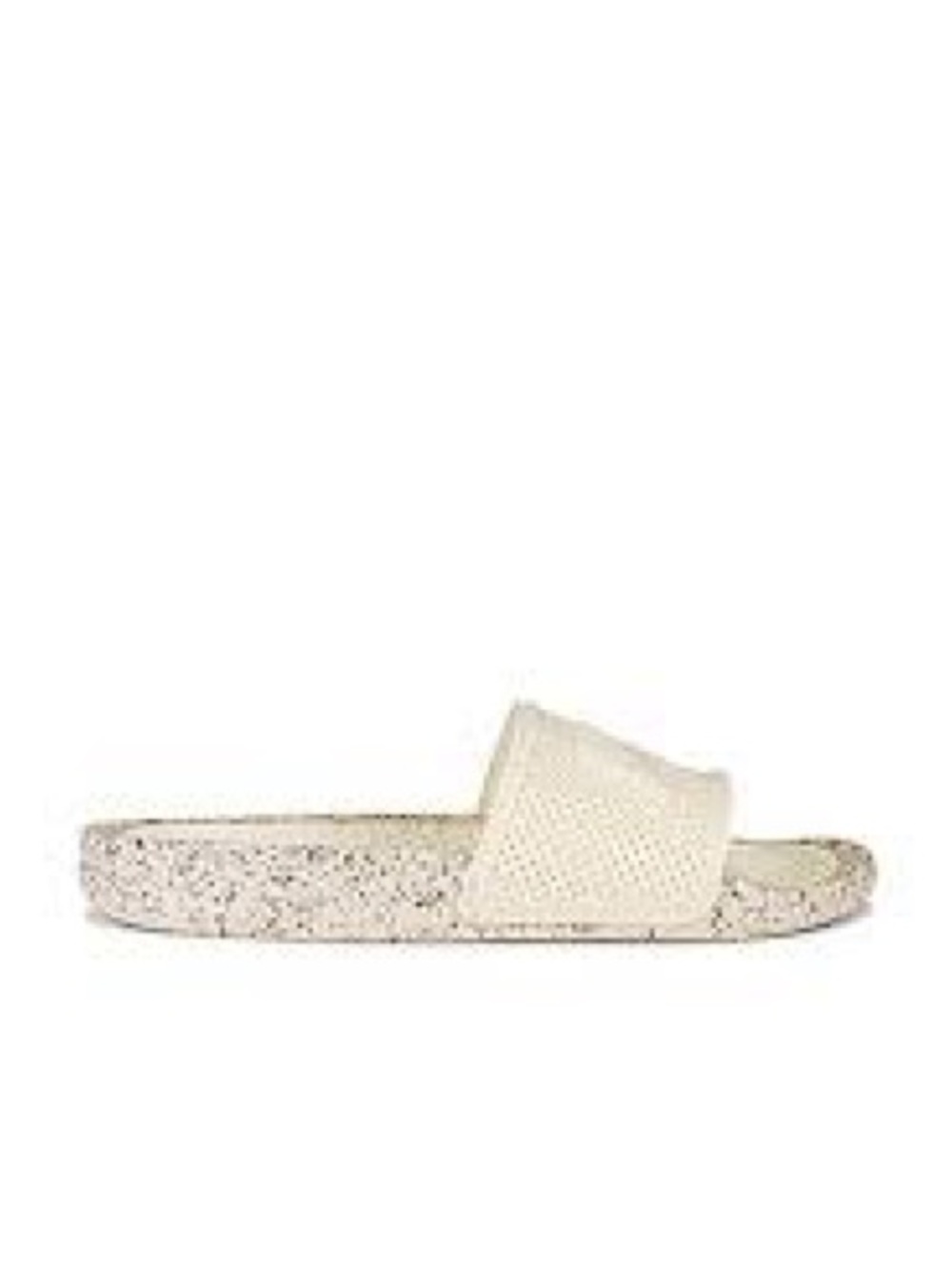 838. NEW SIZE 5 APL Cream Slide Sandals with Multicolor Speckle Trim